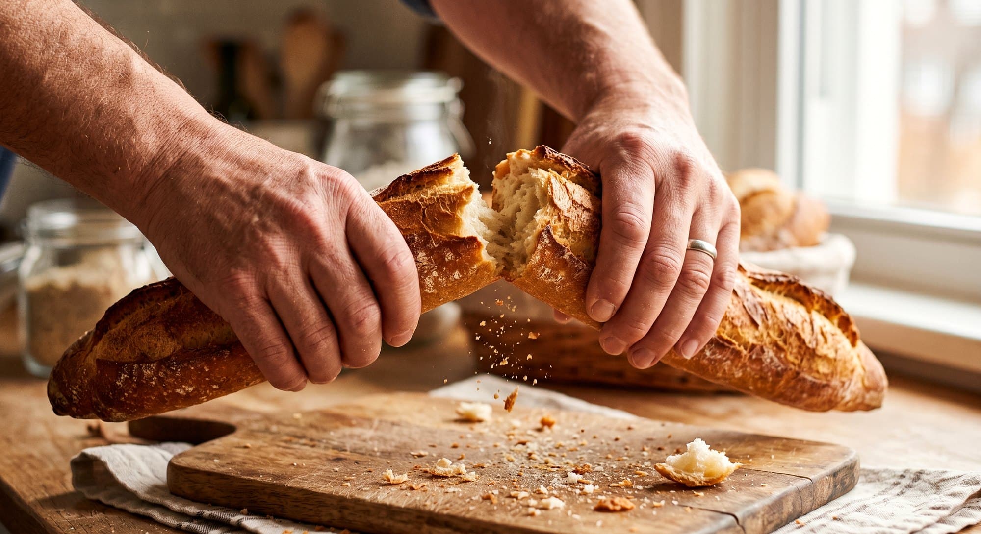 Vers brood, met de hand gebroken